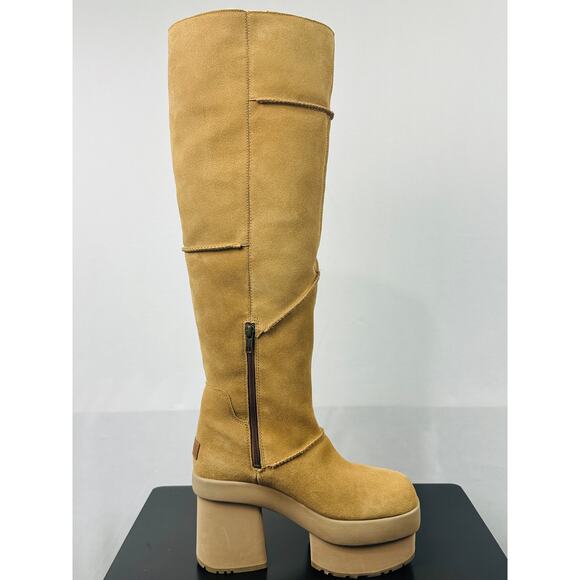 UGG Women's New Heights Platform Xtra Chestnut Shearling Boots 1157911 Size 9 - Picture 7 of 11